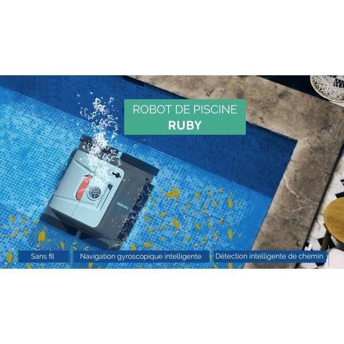 BESTWAY Aquaglide robot aspirador de piscina autónomo para piscinas de fondo plano 3,5 x 5 m, batería recargable 3