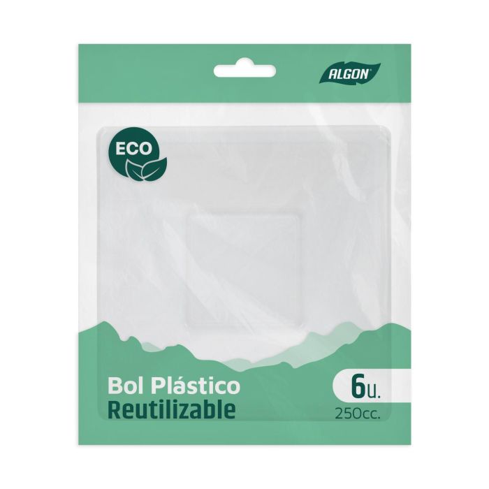 Set de 6 boles cuadrados de plástico económico 250 cc Algon (36 Cajas) 1 Set de 6 boles cuadrados de plástico económico 250 cc Algon (36 Cajas) 1