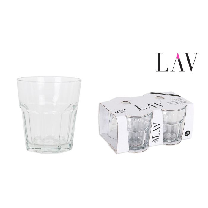 Lav Set 4 Vasos Agua 305 Cc Cristal 9x9x10 cm (12 Cajas) Lav Set 4 Vasos Agua 305 Cc Cristal 9x9x10 cm (12 Cajas)