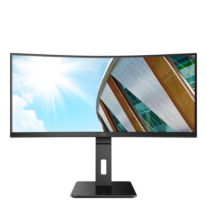 AOC CU34P2A Monitor Curvo 34" UltraWide QHD 1500R - Pantalla VA, 21:9, 300 cd/m², USB Hub, para Productividad