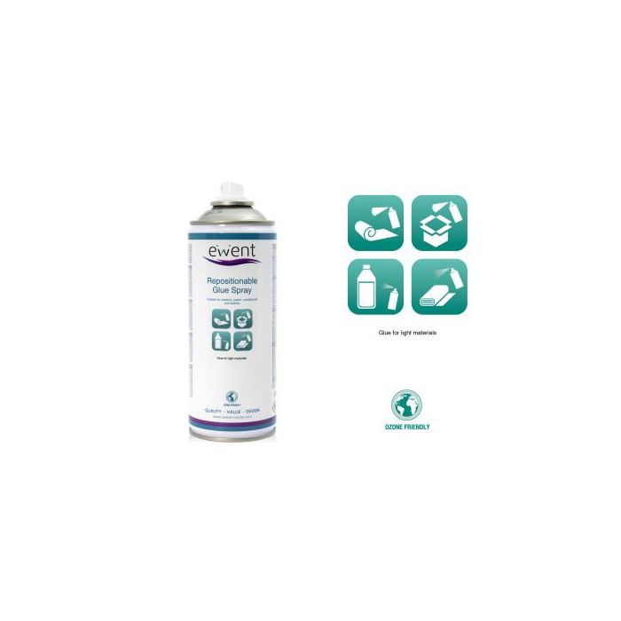 Ewent EW5625 Spray de Pegamento Reposicionable, Secado Rápido para Plástico, Papel, Corcho, Cartón, Poliestireno, Textiles y Espumas 3