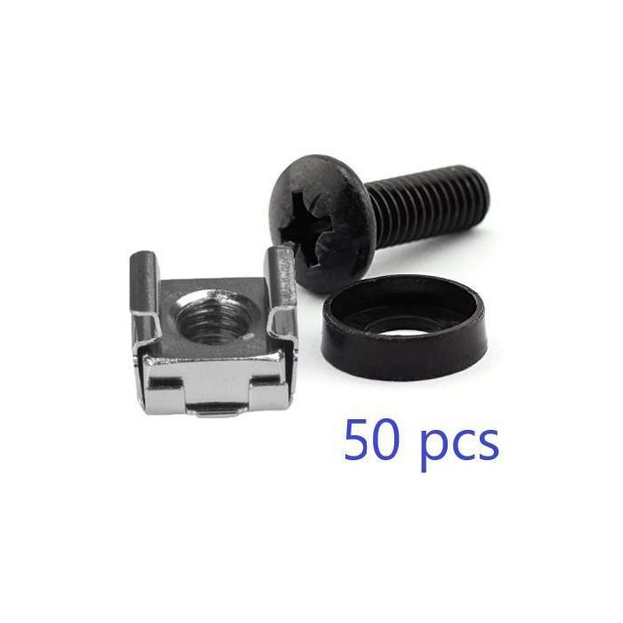 Lanview by Logon M6 CAGE NUT SET AND MOUNTING SCREWS, 1set= 50pcs