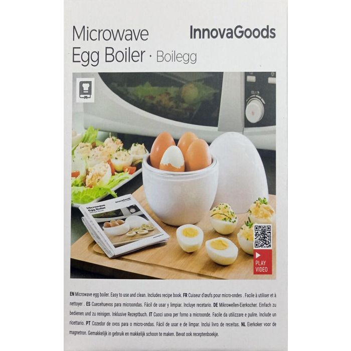 Cuecehuevos para Microondas con Recetario Boilegg InnovaGoods 1 Cuecehuevos para Microondas con Recetario Boilegg InnovaGoods 1