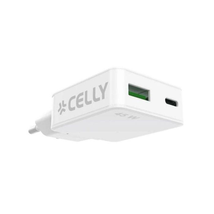 Cargador de Pared Celly SLIMTC1C1A45WWH Blanco 45 W 4 Cargador de Pared Celly SLIMTC1C1A45WWH Blanco 45 W 4