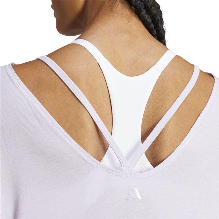 Camiseta de Manga Corta Mujer Adidas Yoga Studio Oversized Lila 46,5