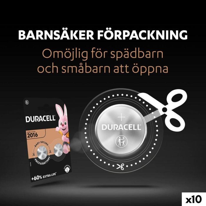 Pila de botón DURACELL DL2016 K2 3 V (10 Unidades) 12