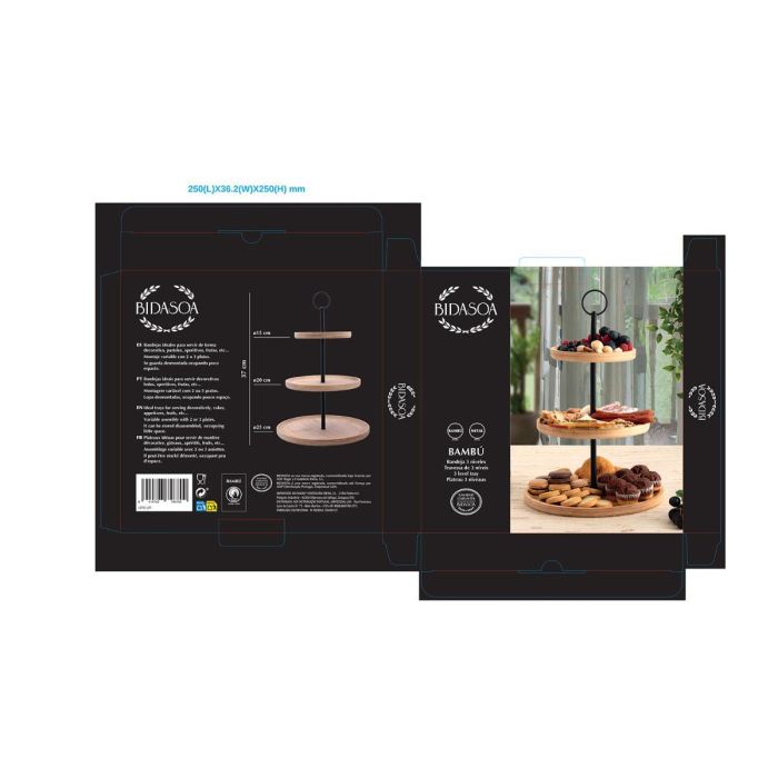 Bidasoa Bandeja Bambú 3 Niveles Bambu 25+20+15x40 cm 5 Bidasoa Bandeja Bambú 3 Niveles Bambu 25+20+15x40 cm 5