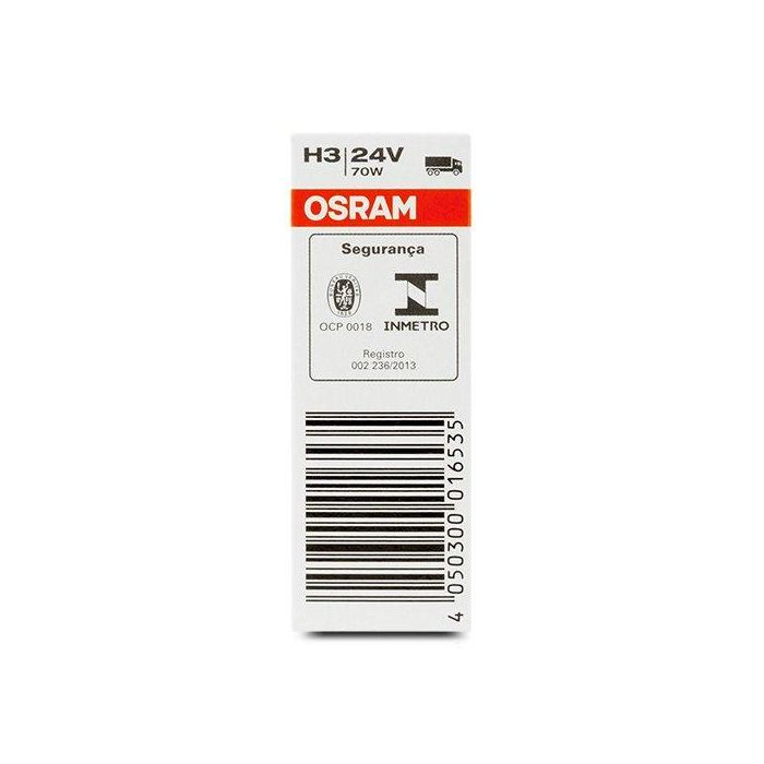 Osram OS64156 Bombilla Halógena Original H3 PK22s 24V 70W para Faros Delanteros de Vehículos, 3200K, 1750 Lúmenes 2 Osram OS64156 Bombilla Halógena Original H3 PK22s 24V 70W para Faros Delanteros de Vehículos, 3200K, 1750 Lúmenes 2