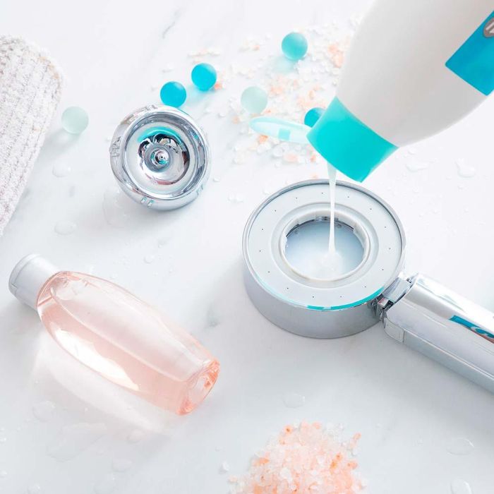 Innovagoods Mango de Ducha Doble con Dispensador 3 en 1 Xawara con Depósito para Gel y 2 Modos de Salida de Agua 3