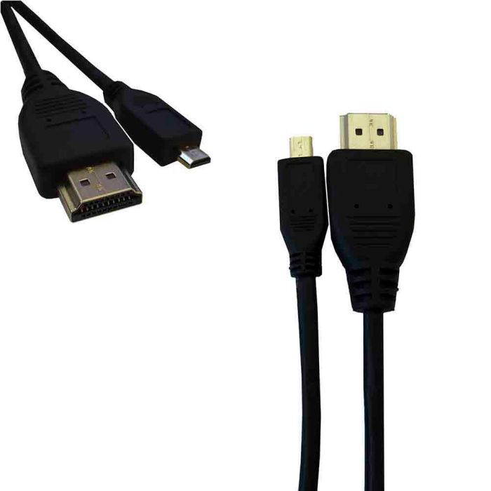 Edm Cable HDMI a micro HDMI alta velocidad 1.4 macho - macho 1m negro 0 Edm Cable HDMI a micro HDMI alta velocidad 1.4 macho - macho 1m negro 0