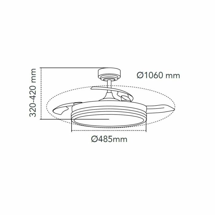Ventilador de Techo CristalRecord SUPERECO RETRAC 45W MD Transparente 3 Ventilador de Techo CristalRecord SUPERECO RETRAC 45W MD Transparente 3