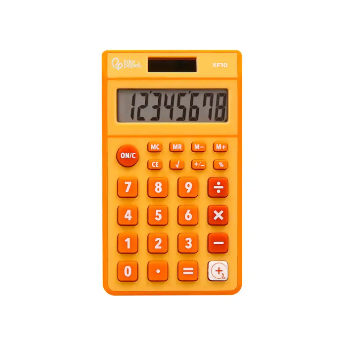 Liderpapel xf10 Calculadora Bolsillo 8 Dígitos Solar y Pilas 115x65x8 mm Naranja 2