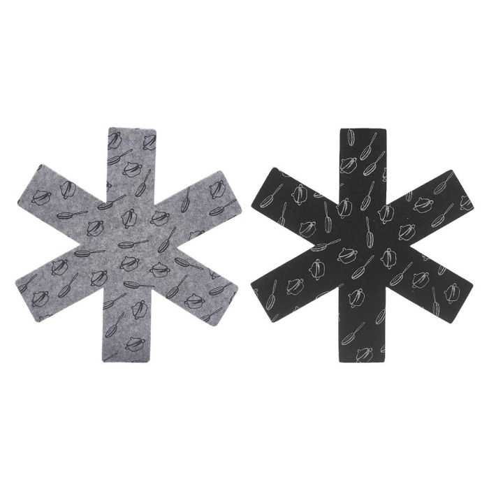 Set 2 Protege Sartenes Poliéster Kinvara 38x41 cm - Gris/Negro (36 Unidades) 1 Set 2 Protege Sartenes Poliéster Kinvara 38x41 cm - Gris/Negro (36 Unidades) 1