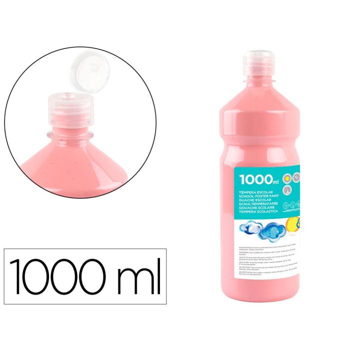 Tempera Liquida Liderpapel Escolar 1000 mL Rosa