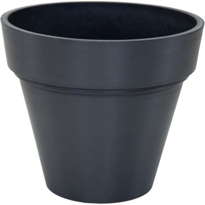 Maceta - MEGA COLLECTIONS - Jardinera Ecostone - Ø 35 cm - H 30 cm - Negra Maceta - MEGA COLLECTIONS - Jardinera Ecostone - Ø 35 cm - H 30 cm - Negra