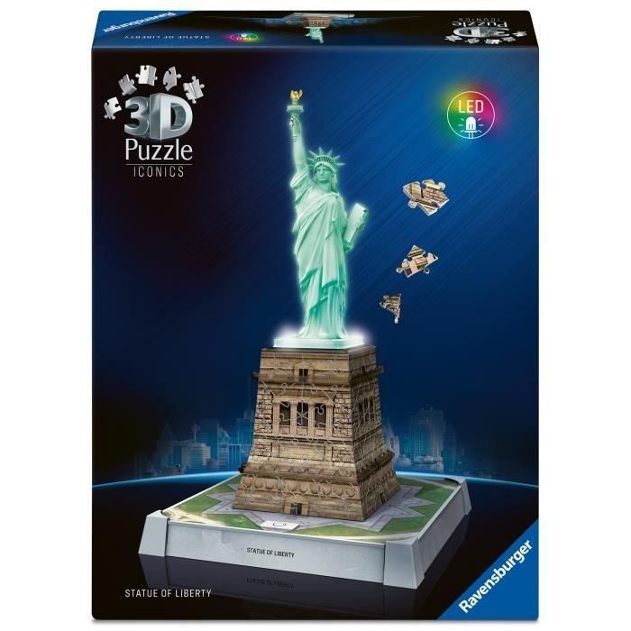 Ravensburger Rompecabezas 3D Estatua de la Libertad Iluminada RAV12008027 0 Ravensburger Rompecabezas 3D Estatua de la Libertad Iluminada RAV12008027 0