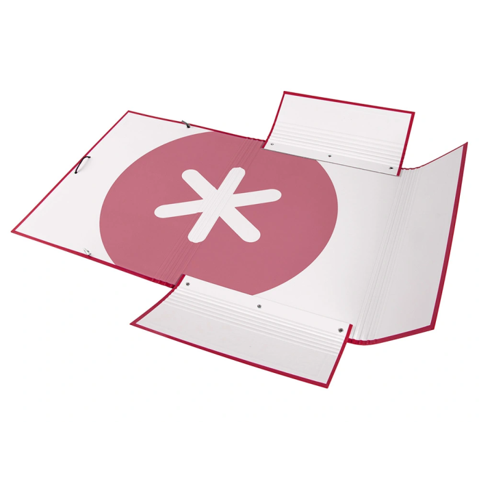 Antartik Carpeta con Gomas Tres Solapas A4 Cartón Forrado Color Frambuesa 8