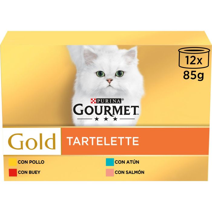 Gourmet Tartelette para Gatos, 8x12x85gr, Pollo/Salmón/Atún/Buey, Pastel con Trozos de Carne o Pescado 0 Gourmet Tartelette para Gatos, 8x12x85gr, Pollo/Salmón/Atún/Buey, Pastel con Trozos de Carne o Pescado 0