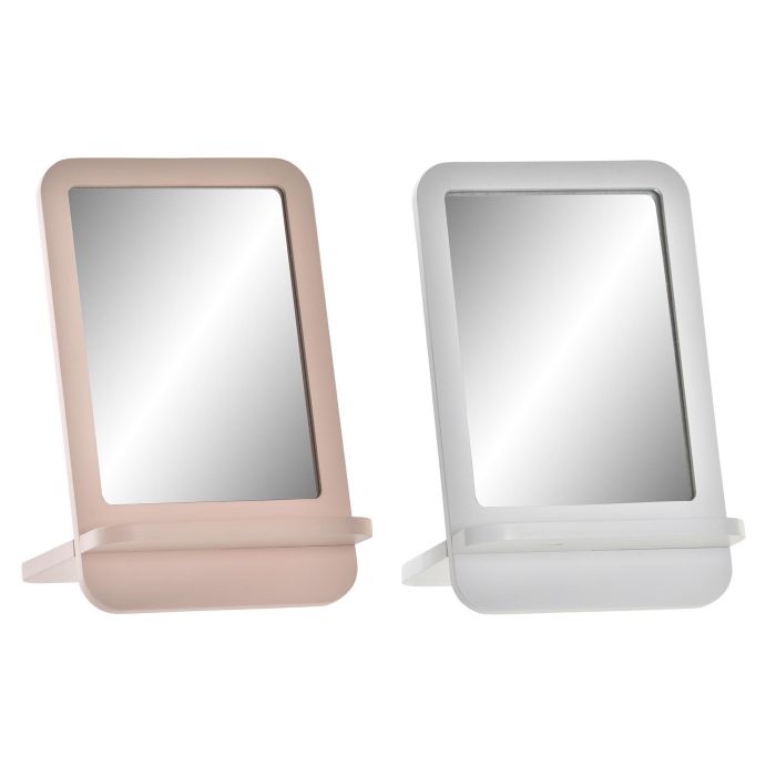 DKD Home Decor Espejo Decorativo Urban de Mdf y Cristal Blanco Rosa Palo, Medidas 15x15x24 cm, Desmontable, Lote de 4 Unidades 0 DKD Home Decor Espejo Decorativo Urban de Mdf y Cristal Blanco Rosa Palo, Medidas 15x15x24 cm, Desmontable, Lote de 4 Unidades 0