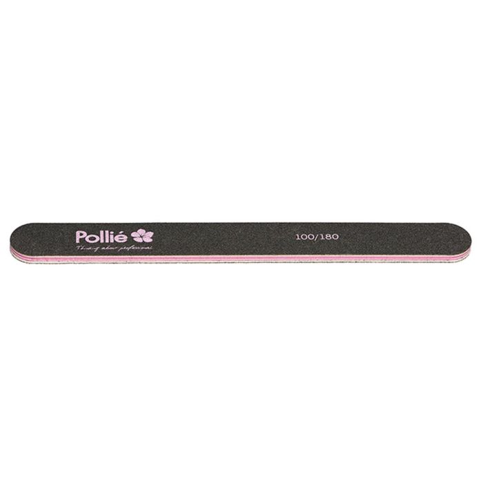 POLLIE Lima de Uñas Recta Negra 100/180 19x178mm con Bolsa