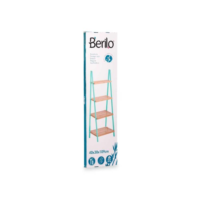 Estantería Escalera 4 Estantes Bambú Menta 40x109x30 cm - Berilo 2 Estantería Escalera 4 Estantes Bambú Menta 40x109x30 cm - Berilo 2