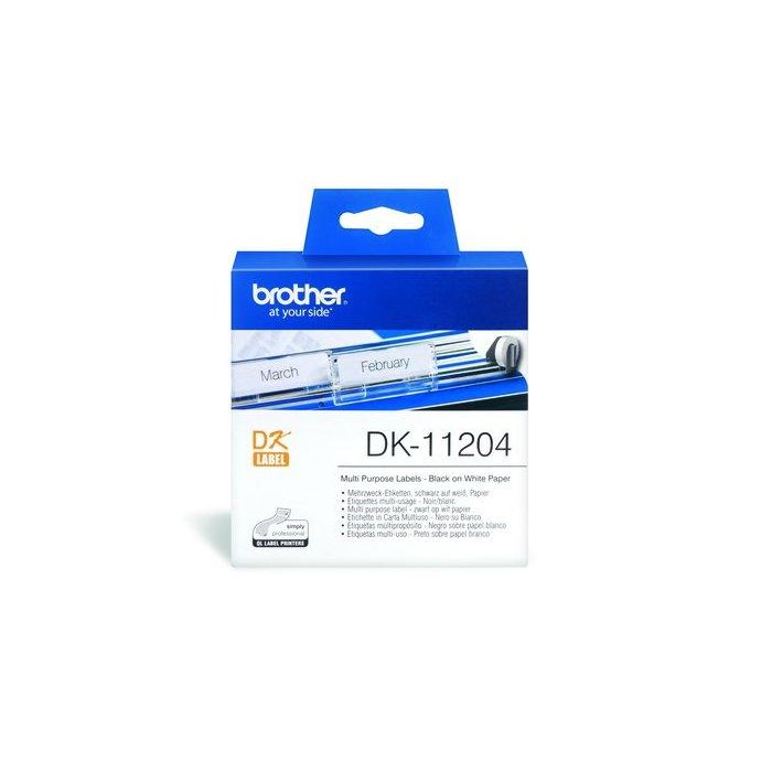 Etiquetas Brother Precortada Papel Blanco 17X54 Mm Rollo 400 Uds.Multiproposito (Dk11204)