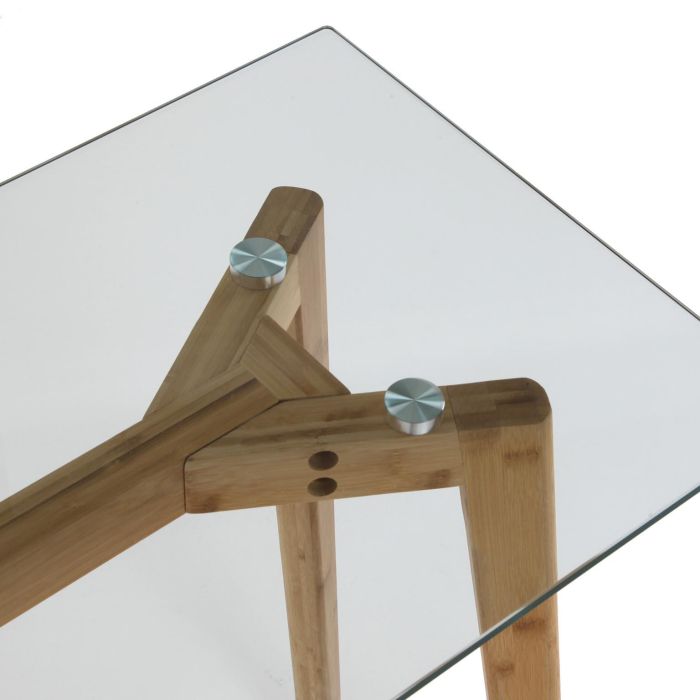 Versa Consola Rectangular Nanga de Bambú y Cristal, 38x75x90 cm 2 Versa Consola Rectangular Nanga de Bambú y Cristal, 38x75x90 cm 2