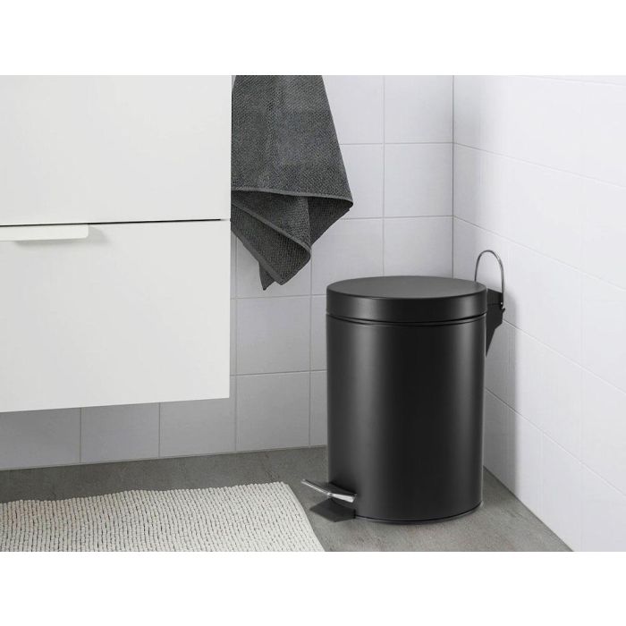 Confortime Cubo Basura Metal con Pedal 5 Lt Negro 1