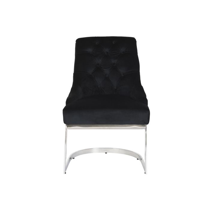 DKD Home Decor Silla Moderno Negro Plateado 58 x 93 x 60 cm