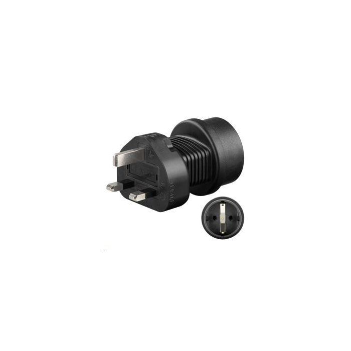 MicroConnect Adaptador de Viaje de Corriente: Schuko (EU) a Enchufe UK - No Convierte Voltaje
