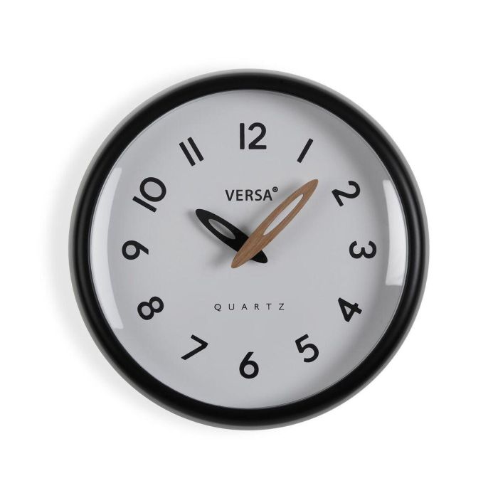 Reloj de Pared Versa Blanco Negro Plástico Reloj de Pared Versa Blanco Negro Plástico