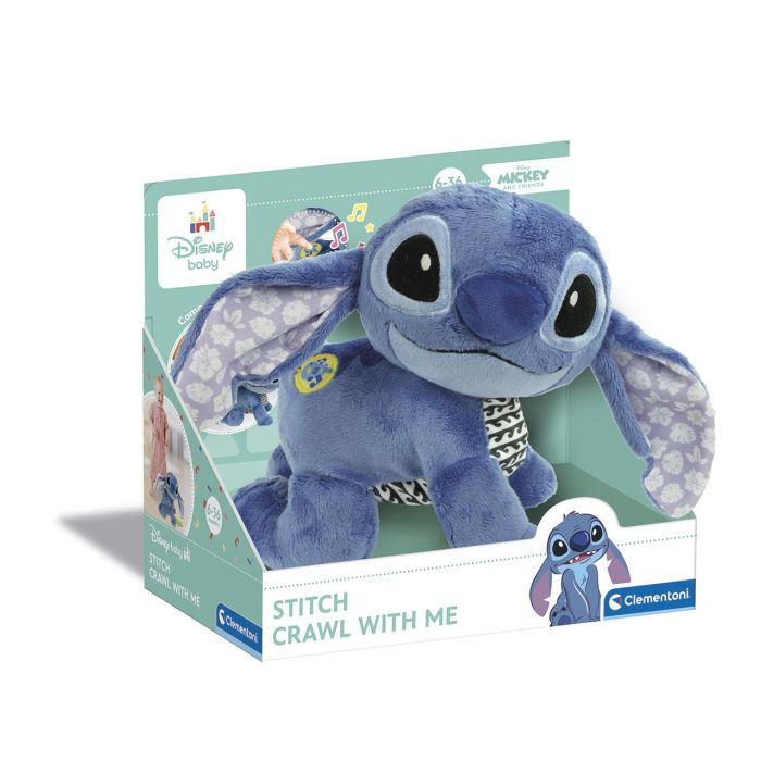 Clementoni Peluche Disney Stitch Gateos con Sonidos para Bebés +6 Meses - 26x23x16 cm - Usa 3 Pilas AAA 1