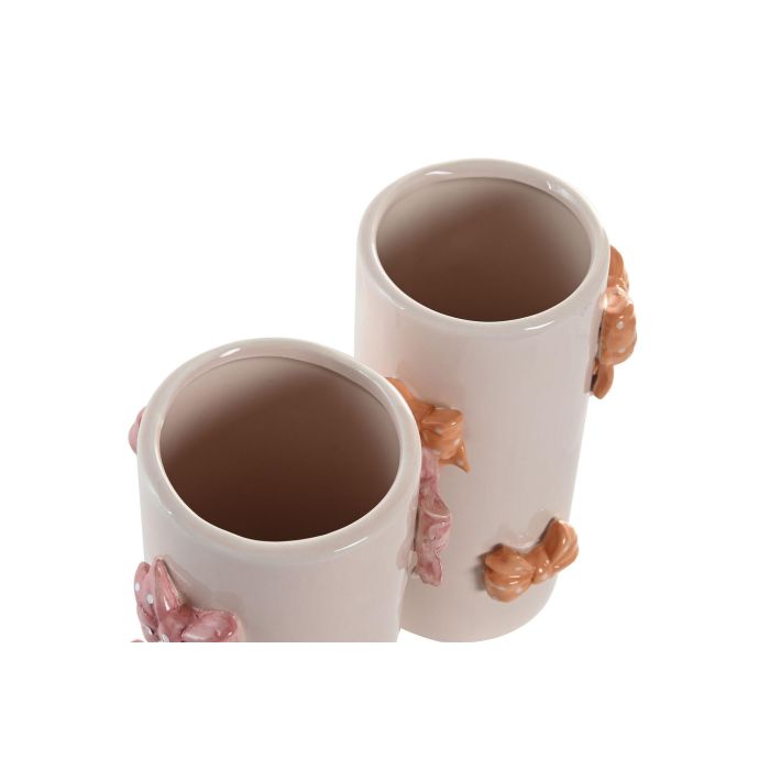 Jarron Shabby DKD Home Decor Blanco Rosa 13 x 22 x 13 cm (4 Unidades) 2 Jarron Shabby DKD Home Decor Blanco Rosa 13 x 22 x 13 cm (4 Unidades) 2
