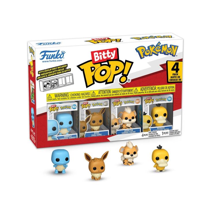 Funko 81135 Bitty Pop! Pokémon Squirtle Pack de 4 Mini Figuras Coleccionables 3.8 cm