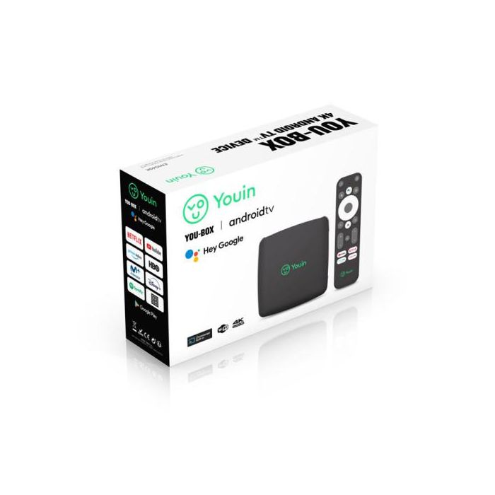 Youin YOU-BOX EN1040K - Receptor Android TV 4K UHD, Asistente de Voz Google, 8 GB, WiFi, Bluetooth 4.2, 3x USB, Compatible con Chromecast 1 Youin YOU-BOX EN1040K - Receptor Android TV 4K UHD, Asistente de Voz Google, 8 GB, WiFi, Bluetooth 4.2, 3x USB, Compatible con Chromecast 1