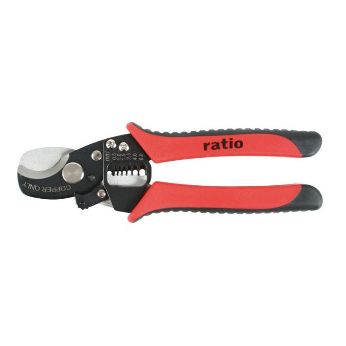 Ratio Alicate Corta-Pelacables 170mm Hoja Acero SK5 Mango Bimaterial