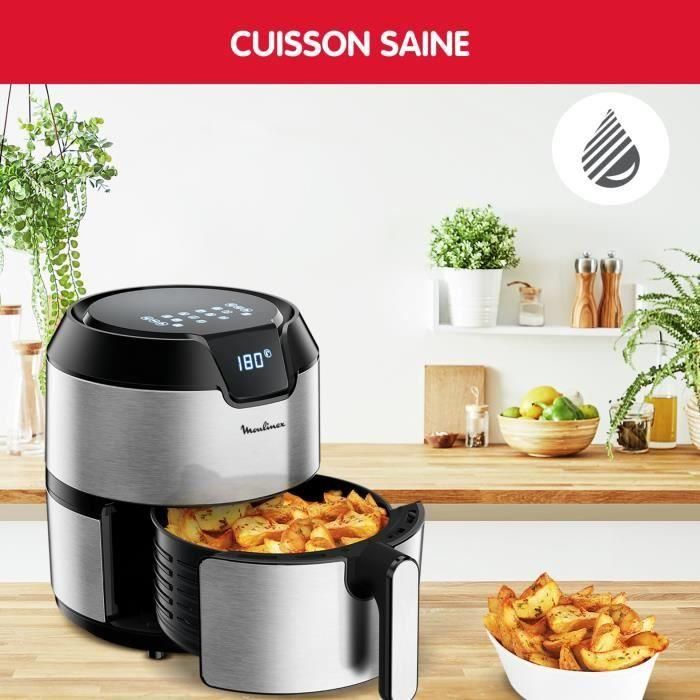 MOULINEX EZ401D10 Easy Fry Digital, Freidora sin aceite, Capacidad XL 4.2 L, Pantalla táctil, 8 menús preprogramados, Apagado automático 4