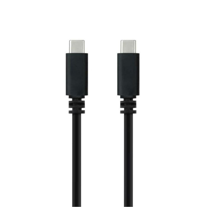 Nanocable 10.01.2301-L150 Cable USB 2.0 Tipo-C Macho-Macho, 1.5m Negro, Carga 3A, 480Mbps, Compatible Thunderbolt 3 3
