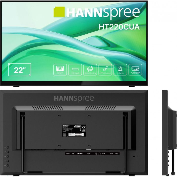 Hannspree HT220CUA Monitor Táctil 21.5" Full HD LED 16:9 HDMI DP USB Pantalla Plana Antirreflectante Negro 4 Hannspree HT220CUA Monitor Táctil 21.5" Full HD LED 16:9 HDMI DP USB Pantalla Plana Antirreflectante Negro 4