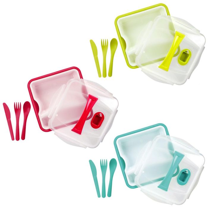 Cook Concept Fiambrera Take Away Con Plato Y Cubiertos Colores Surtidos 2 Cook Concept Fiambrera Take Away Con Plato Y Cubiertos Colores Surtidos 2