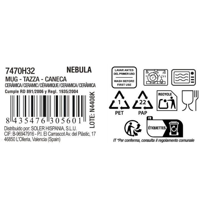 La Mediterranea Mug "Nebula" 90ml Ø5.7x6.6 cm 4