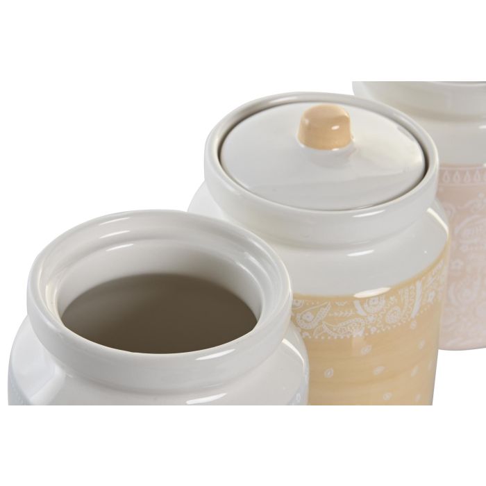 DKD Home Decor Bote Shabby Rosa, Azul, Amarillo 12 x 16 x 12 cm (3 Unidades) 2