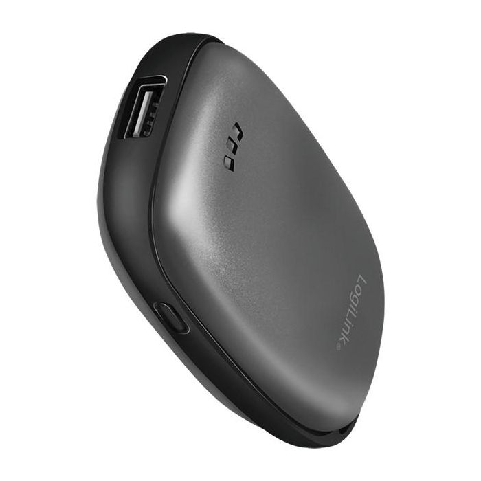 LogiLink PA0264 Powerbank 4000 mAh, 1x USB-A, Calentador de manos, Batería Litio, Carga Rápida, Gris Metálico 1