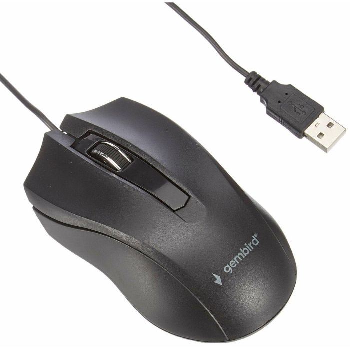 Gembird MUS-3B-01 Ratón de Oficina Óptico Ambidextro USB con Cable Negro 1000 DPI, 3 Botones y Rueda. 1 Gembird MUS-3B-01 Ratón de Oficina Óptico Ambidextro USB con Cable Negro 1000 DPI, 3 Botones y Rueda. 1