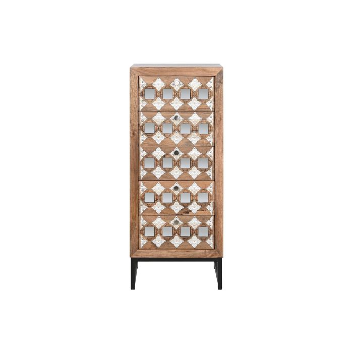 Cajonera Home ESPRIT Marrón Negro Plateado Madera de mango Espejo Indio 45 x 35 x 105 cm Cajonera Home ESPRIT Marrón Negro Plateado Madera de mango Espejo Indio 45 x 35 x 105 cm