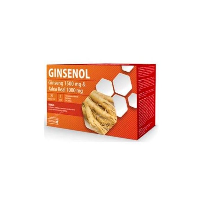 DIETMED Ginsenol 20 Ampollas - Tonificante para Fatiga y Estrés, Mejora Rendimiento Físico e Intelectual