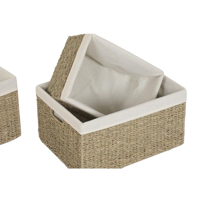 DKD Home Decor Cesta Basicos Natural Blanco 40x25x52 cm Set 3 Unidades DKD Home Decor Cesta Basicos Natural Blanco 40x25x52 cm Set 3 Unidades