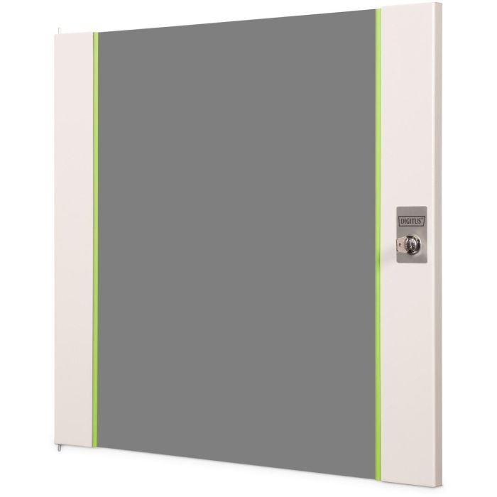 Digitus DN-19 D-12-U Puerta frontal de cristal para armario mural 19" 12U, gris, de vidrio y metal con cierre