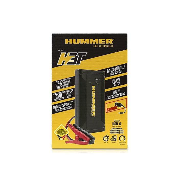 Abc Arrancador Bateria 12V 8000Ah HUMMH3T, Power Bank Multifuncional con Carga USB-C y Salida 12V DC para Coches y Motos 3 Abc Arrancador Bateria 12V 8000Ah HUMMH3T, Power Bank Multifuncional con Carga USB-C y Salida 12V DC para Coches y Motos 3