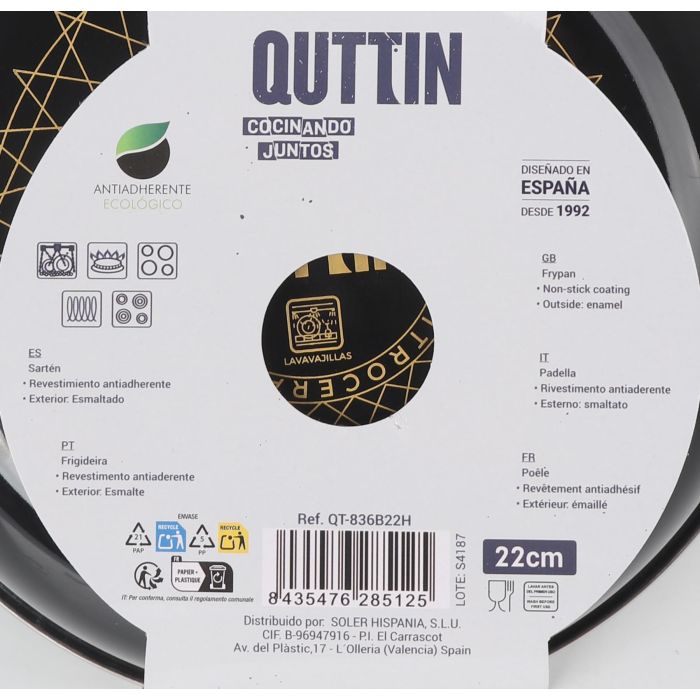 Quttin Sarten Esmaltada 22 cm Avin 22 x 5,5 x 38 cm 3